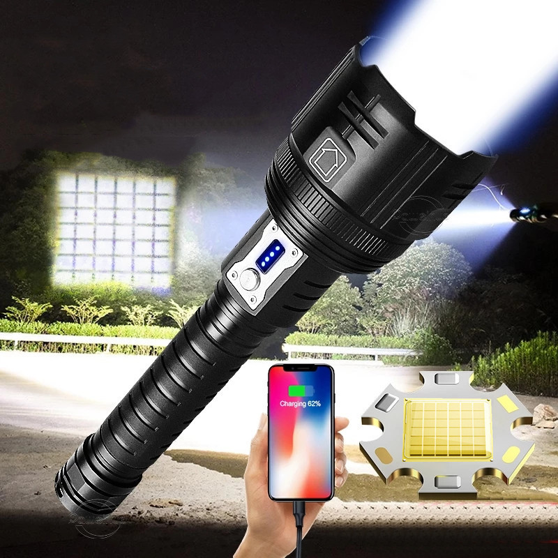 2023 Newly XHP360 Most Powerful LED Flashlight Rechargeable Tactical Torch XHP160 36 CORE Flashlight 18650 Zoom Camping Lamps