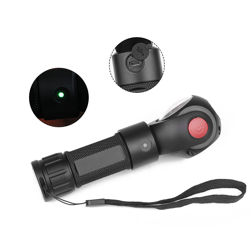 360 Degree Free Rotation Tail Magnet LED UV Torch Light Micro USB Rechargeable LED UV Flashlight