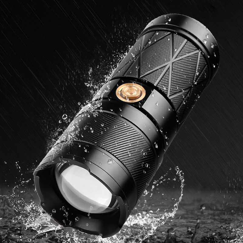 5000 Meters Long Throw LED Flashlight Type-C Rechargeable Searching Spotlights built in 6600mah White LED Tactical Flashlights