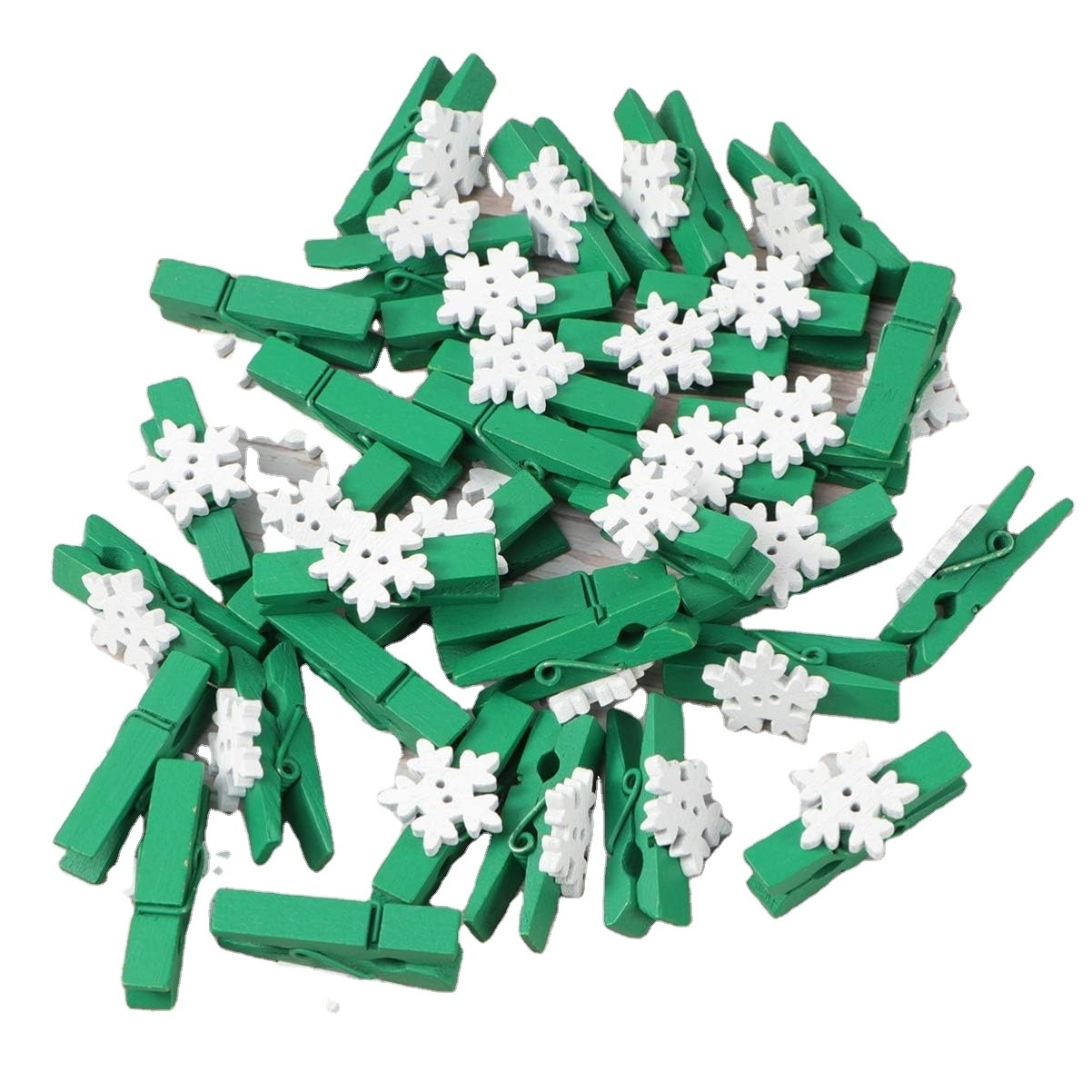 Christmas Snowflake Wooden Clips Festival Birthday Party Decoration Mini Card Pegs Wall Photo Memo Clamp Clothespin Crafts