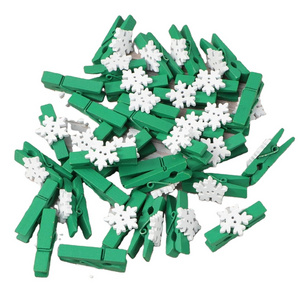 Christmas Snowflake Wooden Clips Festival Birthday Party Decoration Mini Card Pegs Wall Photo Memo Clamp Clothespin Crafts