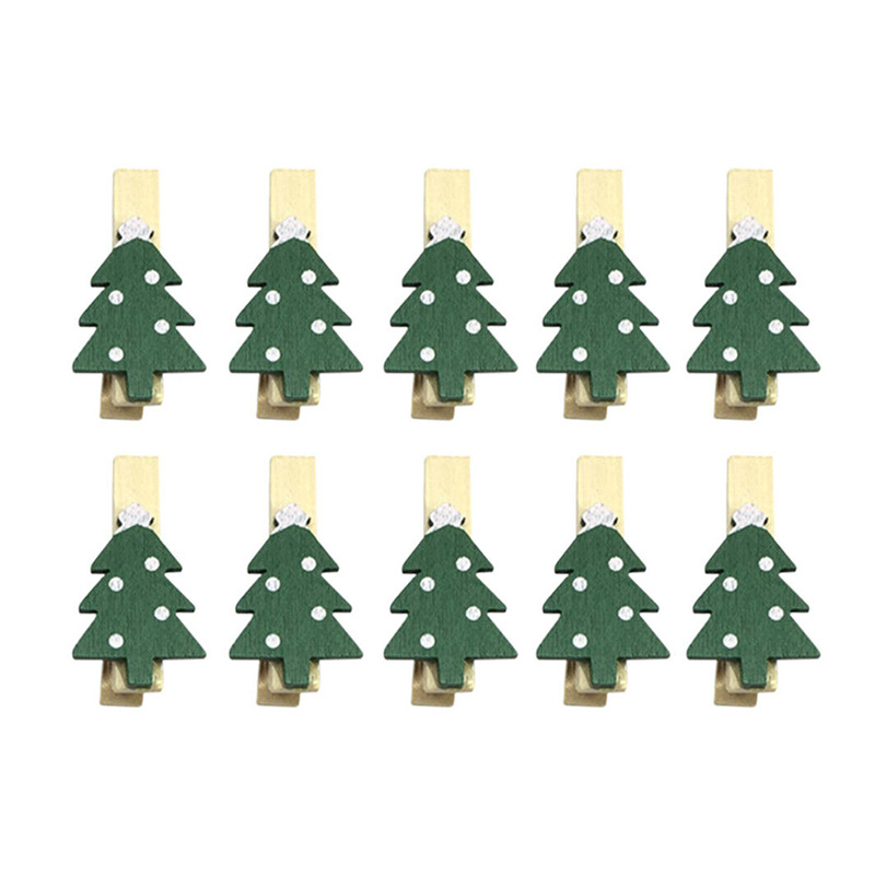 DIY Xmas Ornament Wall Photo Clamp Festival Party Twine Gift Cards Memo Peg Clothespin Craft Christmas Tree Twine Wooden Clips