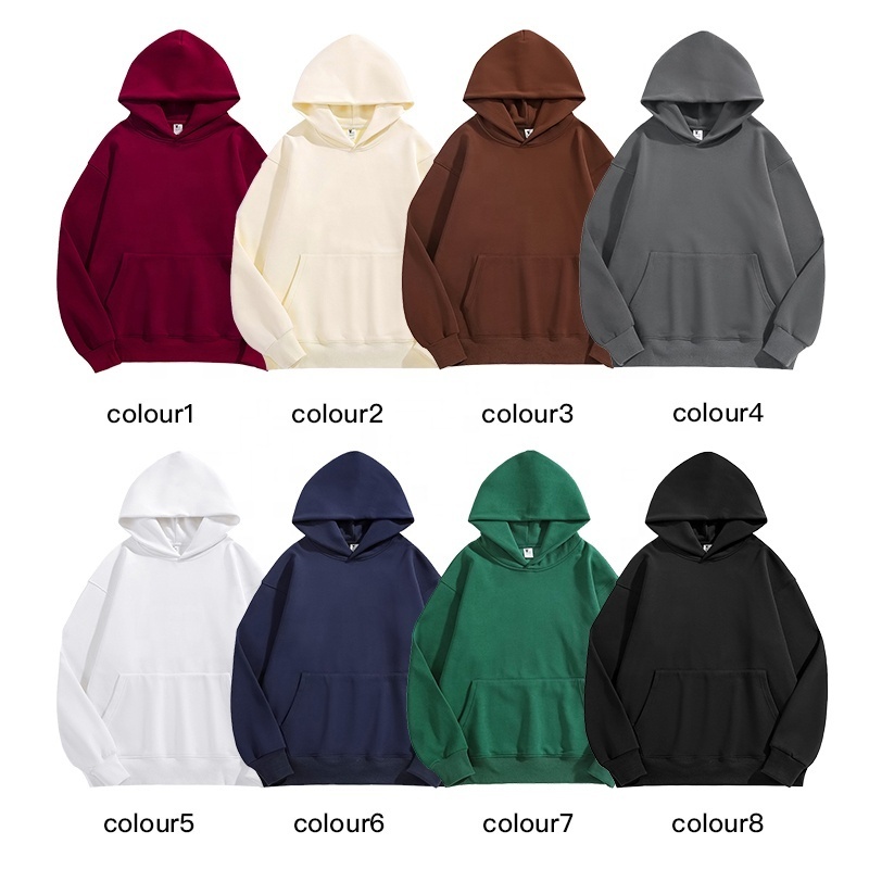 Wholesale Mens Hoodies Without Drawstring Custom Print Embroidery Logo Cotton Unisex Pullover Hoodie For Men