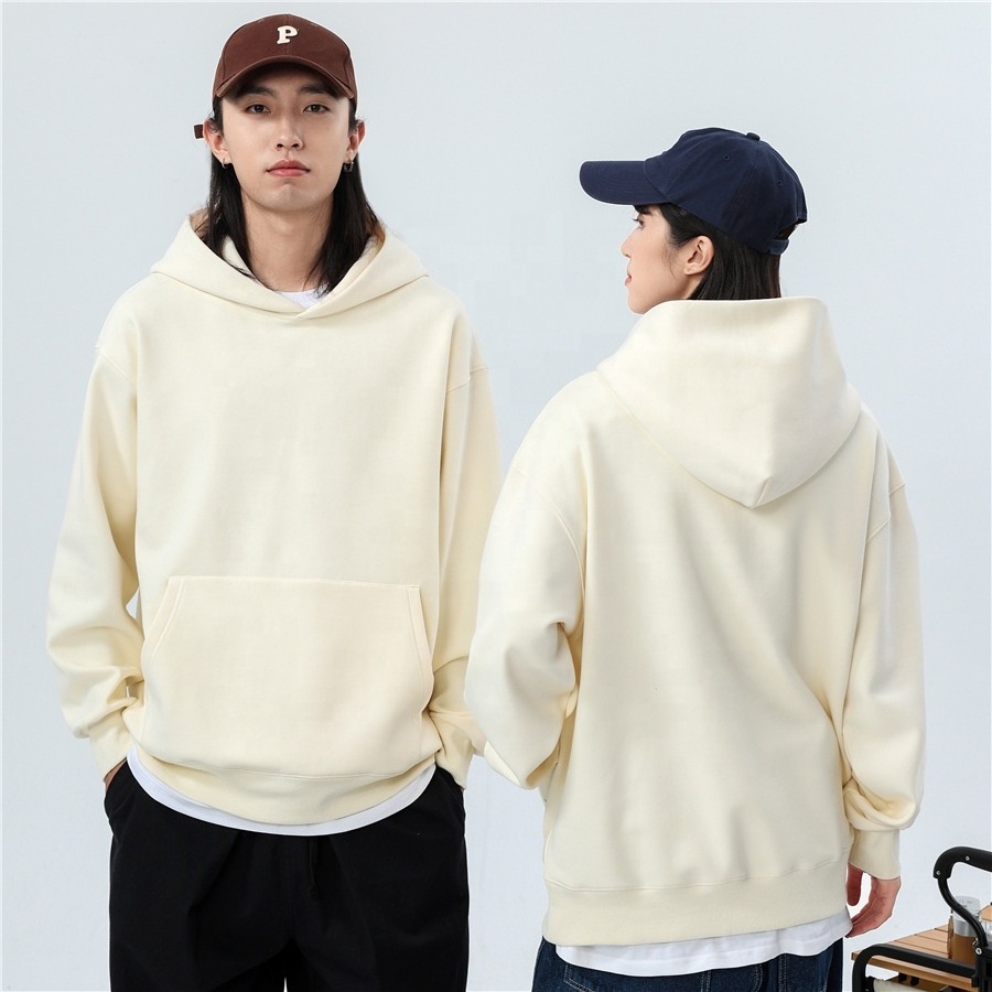 Wholesale Mens Hoodies Without Drawstring Custom Print Embroidery Logo Cotton Unisex Pullover Hoodie For Men