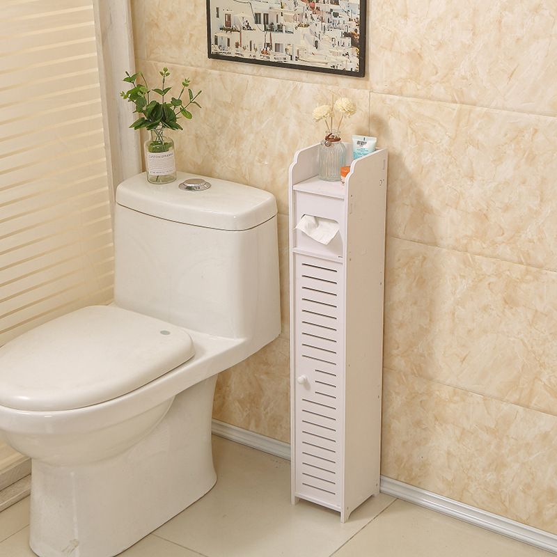 YIWU QIYE Toilet side cabinet bathroom storage rack floor to ceiling storage cabinet bathroom crevice cabinet storage rack