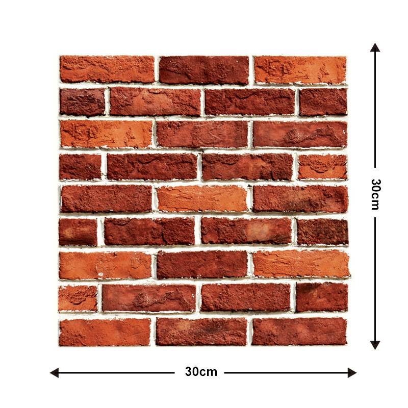 QiYexishuai Wallpaper self-adhesive 3D Tile three-dimensional retro multi-style brick wall sticker renovation foam wall sticker