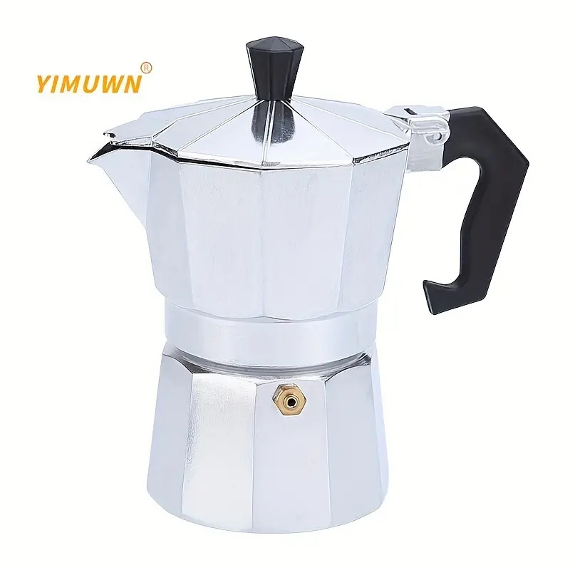 Italian Style Stovetop Espresso Maker, Octagonal Mocha coffee pot - Aluminum Moka Pot for Rich,Bold Coffee,Easy to Use and Clean