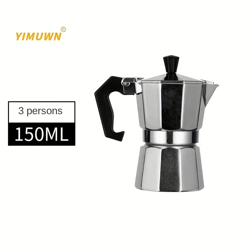 Italian Style Stovetop Espresso Maker, Octagonal Mocha coffee pot - Aluminum Moka Pot for Rich,Bold Coffee,Easy to Use and Clean