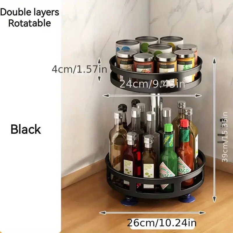 Multi functional rotating storage rack,adjustable height storage rack,suitable for countertops in kitchens and bathrooms storage