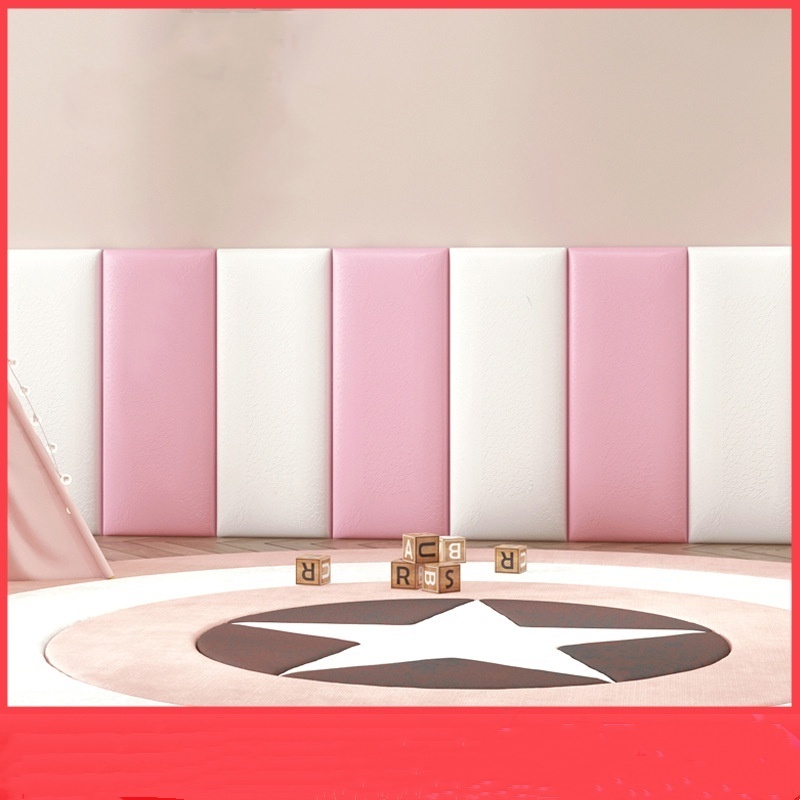 2024 self-adhesive 3D wall sticker PU headboard anti-collision soft package wall sticker waterproof wall panel kindergarten