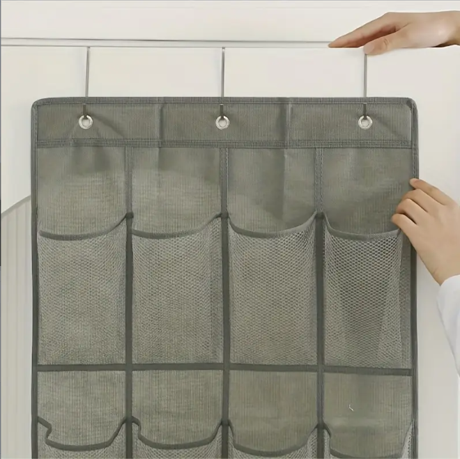 Wall Hanging Mesh Pockets  Organizer Rack Behind Doors Shoes Rack Storage Household Wall Bag Room Shoes Storage