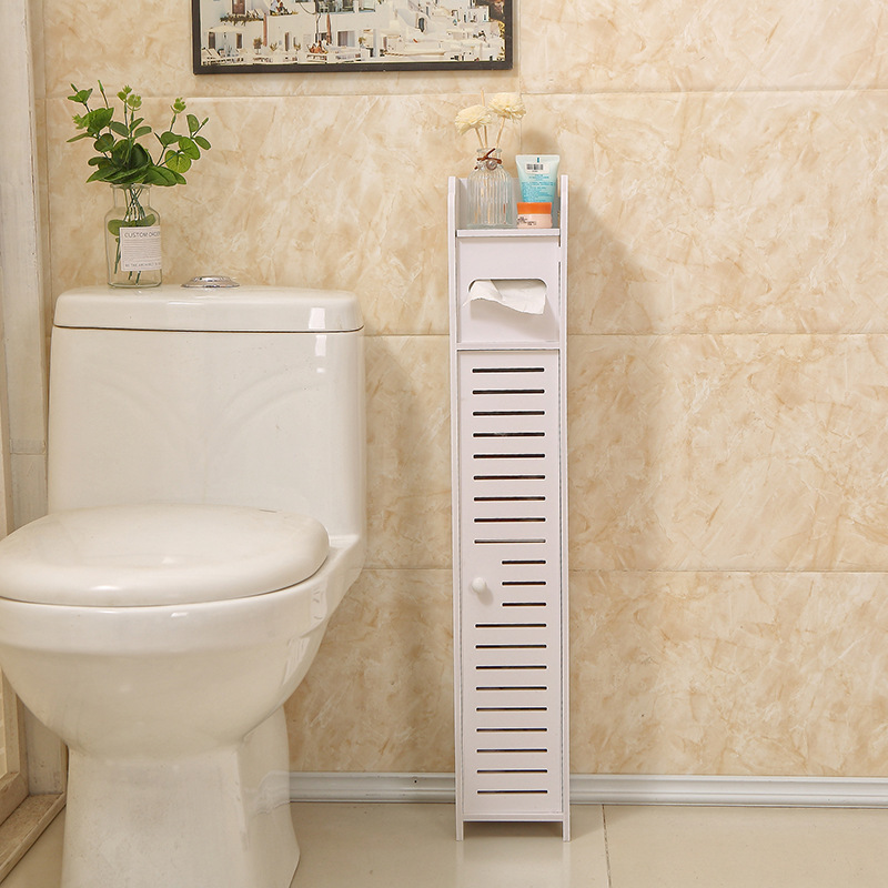 YIWU QIYE Toilet side cabinet bathroom storage rack floor to ceiling storage cabinet bathroom crevice cabinet storage rack