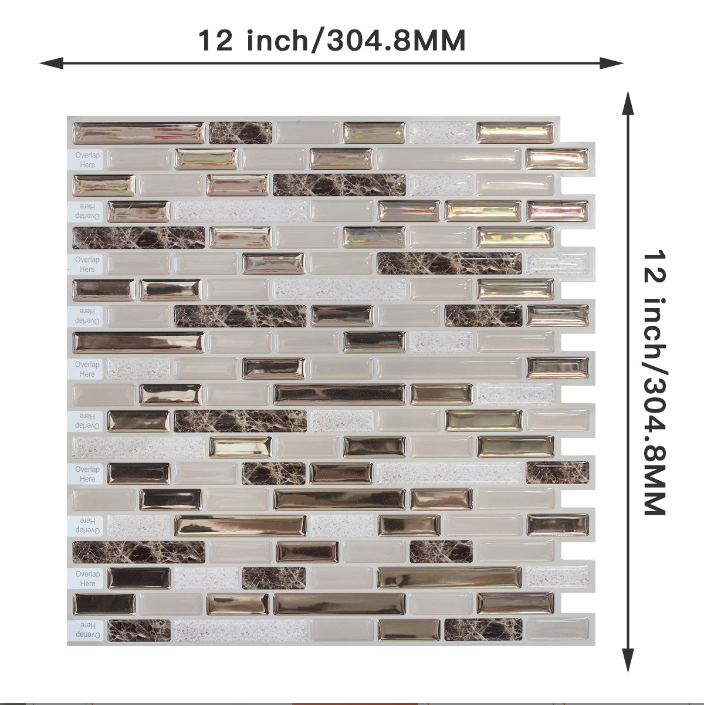 Peel-N-Stick Backsplash Tile Sticker Vinyl Wall Covering, 12