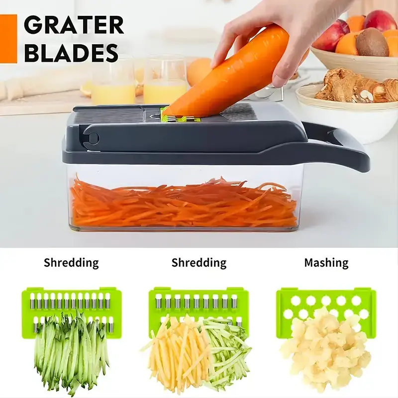 Best Sell 16 in 1 Home multifonctional Potato Onion Cutter Fruits Slicer Manual Vegetable Chopper Kitchen Gadgets