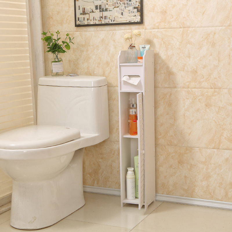 YIWU QIYE Toilet side cabinet bathroom storage rack floor to ceiling storage cabinet bathroom crevice cabinet storage rack