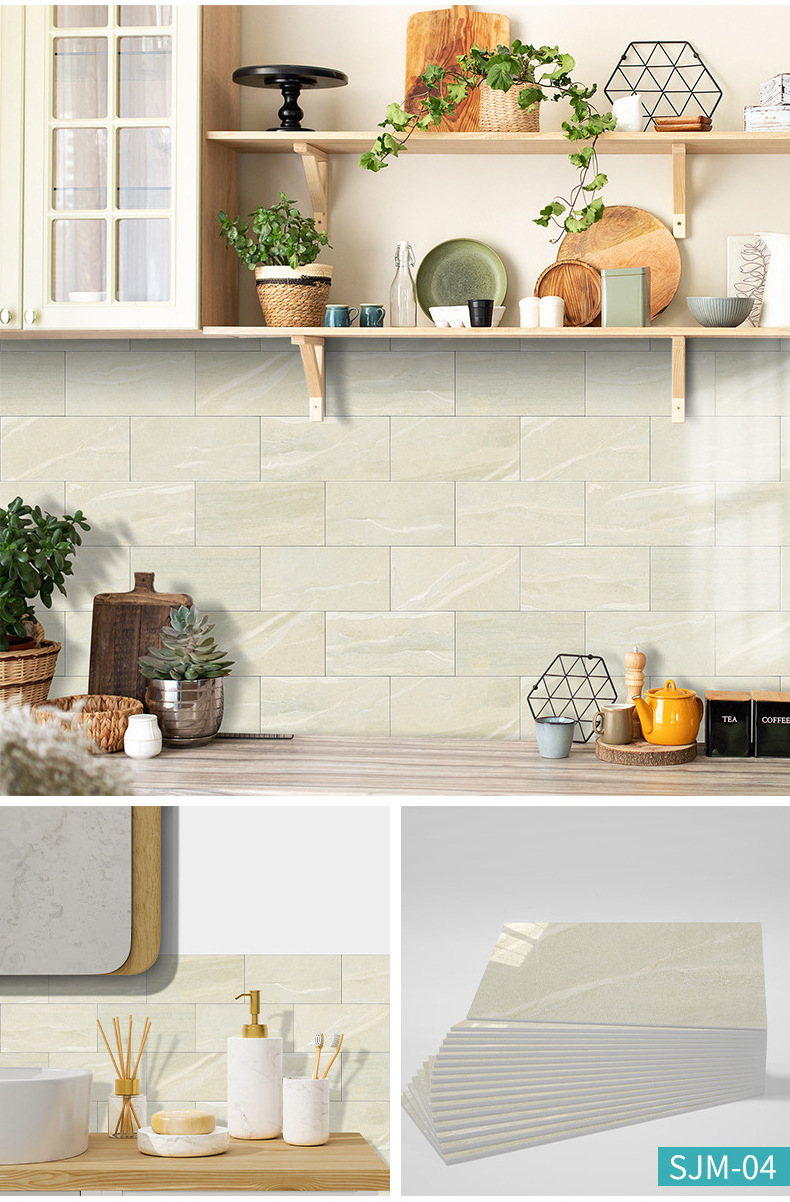 Foam 3D three-dimensional marble tile paste kitchen bathroom self-adhesive waterproof PE thickened wall sticker