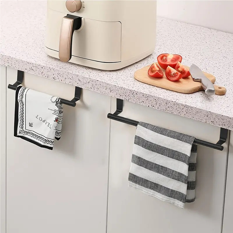 Stainless steel perforated cabinet door hanging cloth rack, bathroom door hanging towel rack,cabinet door back towel single pole