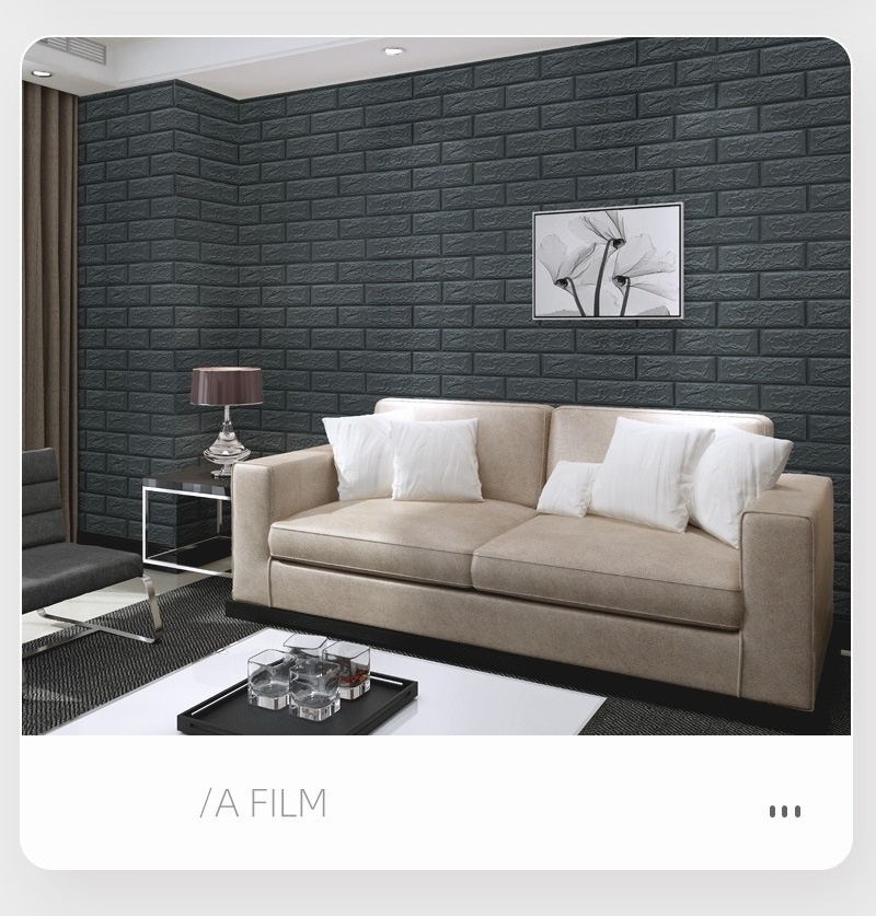 QiYexishuai Small size 3D brick wall sticker collision-proof self-adhesive wallpaper wallpaper decoration