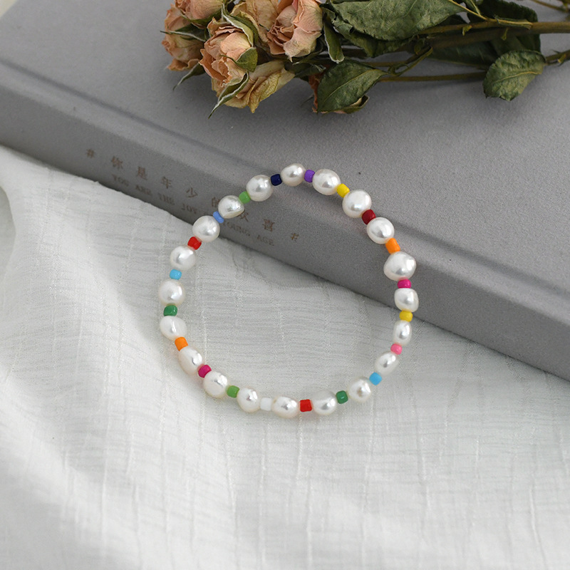 zhiteng wholesale bracelet Baroque natural freshwater pearls plastic beads elastic thread fashion jewelry bangles