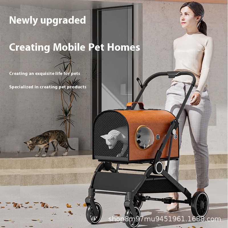 Portable Space Capsule Folding Pet Stroller Separable Cat and Dog Walker for Daily Walks and Travel