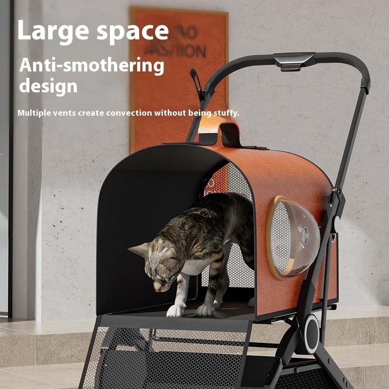 Portable Space Capsule Folding Pet Stroller Separable Cat and Dog Walker for Daily Walks and Travel