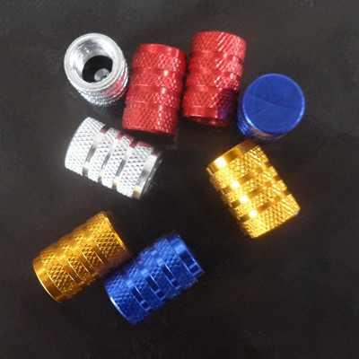 Round Shape Knurled Bike Tires Air Cap Bicycle Parts Mountain Bike Aluminum Alloy Valve Cap