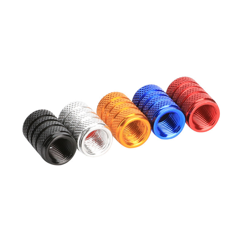 Round Shape Knurled Bike Tires Air Cap Bicycle Parts Mountain Bike Aluminum Alloy Valve Cap