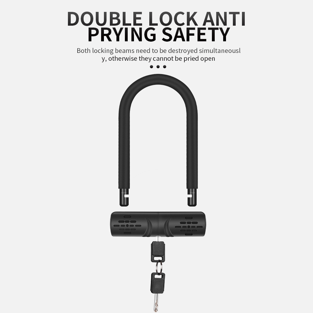 Heavy Duty Security Key Bike U Lock Motorcycle Electric Scooter Bicycle Anti Theft Lock with support