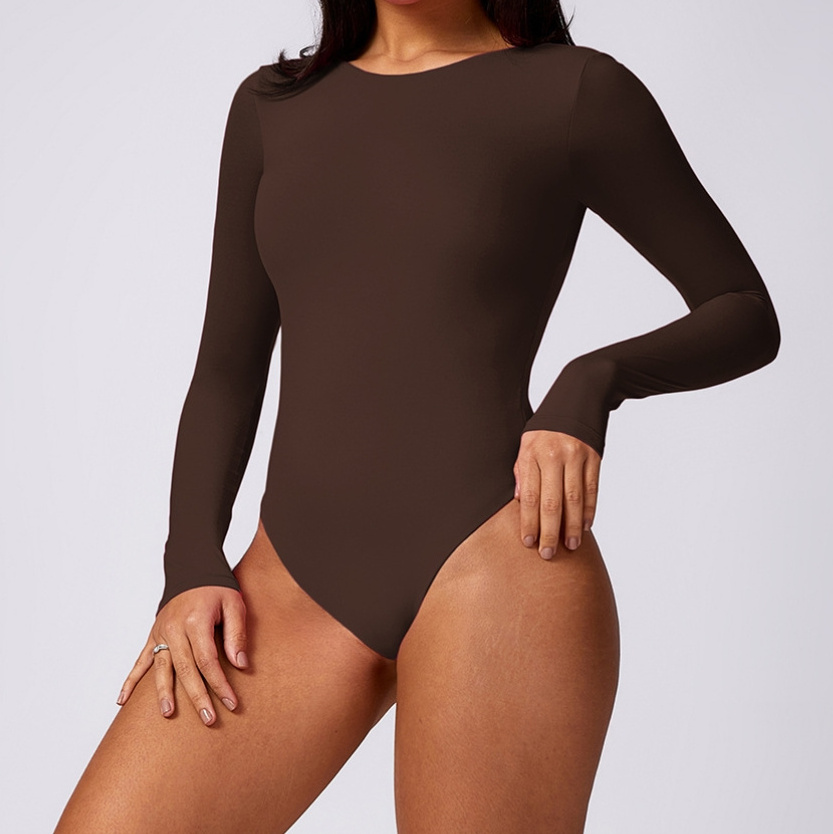 Hot Sale Long Sleeve Yoga Jumpsuit Romper Sexy Tight Sports Fitness Gym Bodysuits