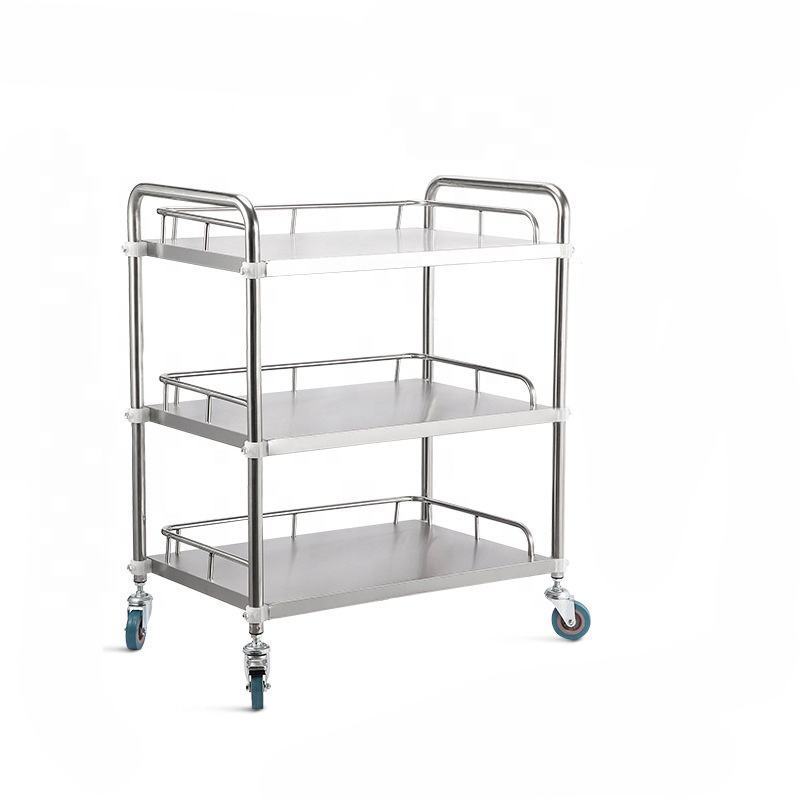 Good Quality Cheap Medical Stainless Steel Instrument Trolley Assembled Medicine Cart