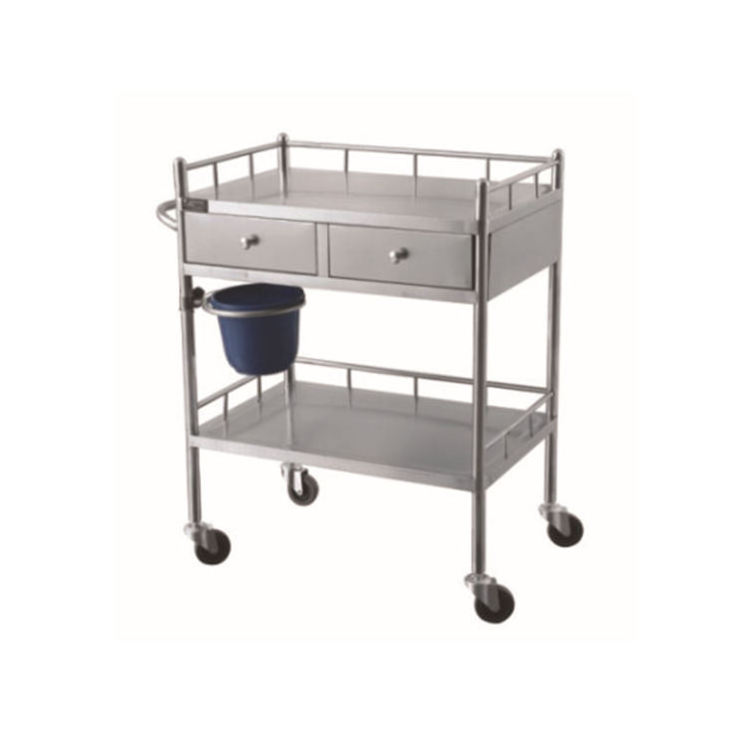 Good Quality Cheap Medical Stainless Steel Instrument Trolley Assembled Medicine Cart