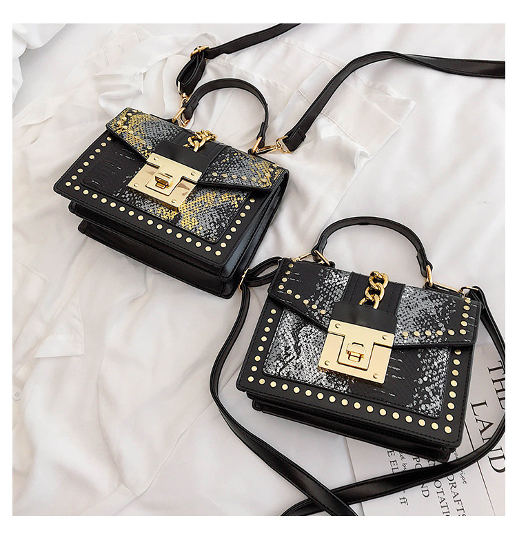 2023 Hot Sale Luxury Black Snake Skin Print Purses And Handbags Shopping Crossbody Bag For Ladies Fashion Women Handbag