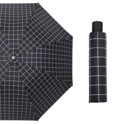 New black and white checkered minimalist pattern umbrella for both sunny and rainy use Support customization