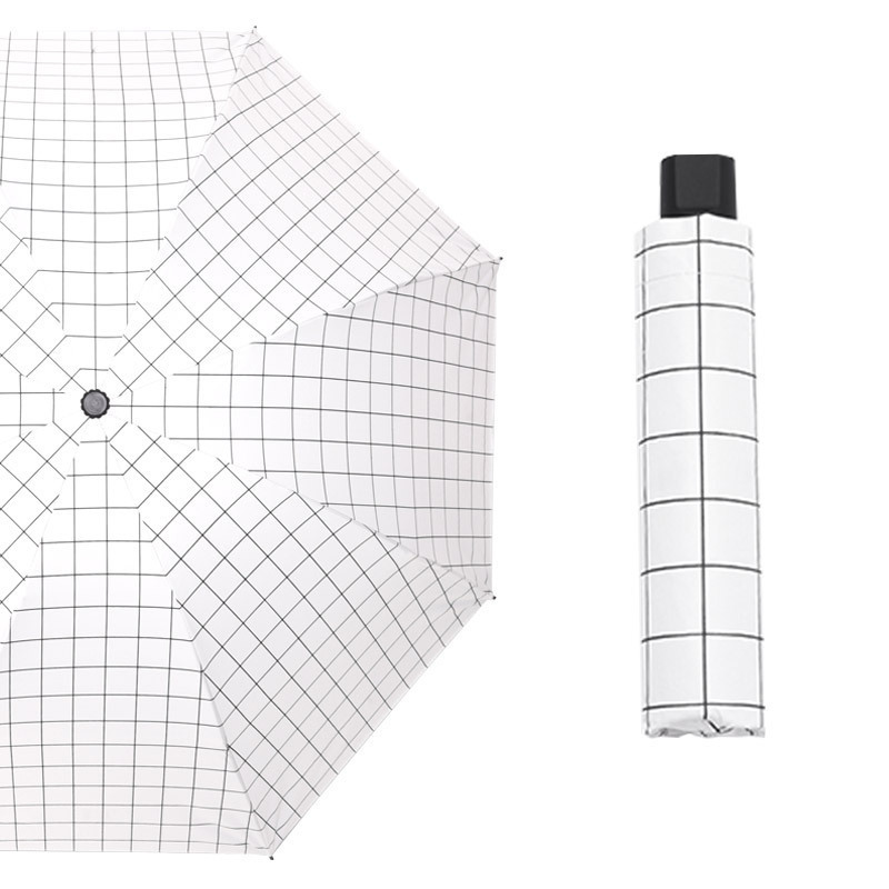 New black and white checkered minimalist pattern umbrella for both sunny and rainy use Support customization