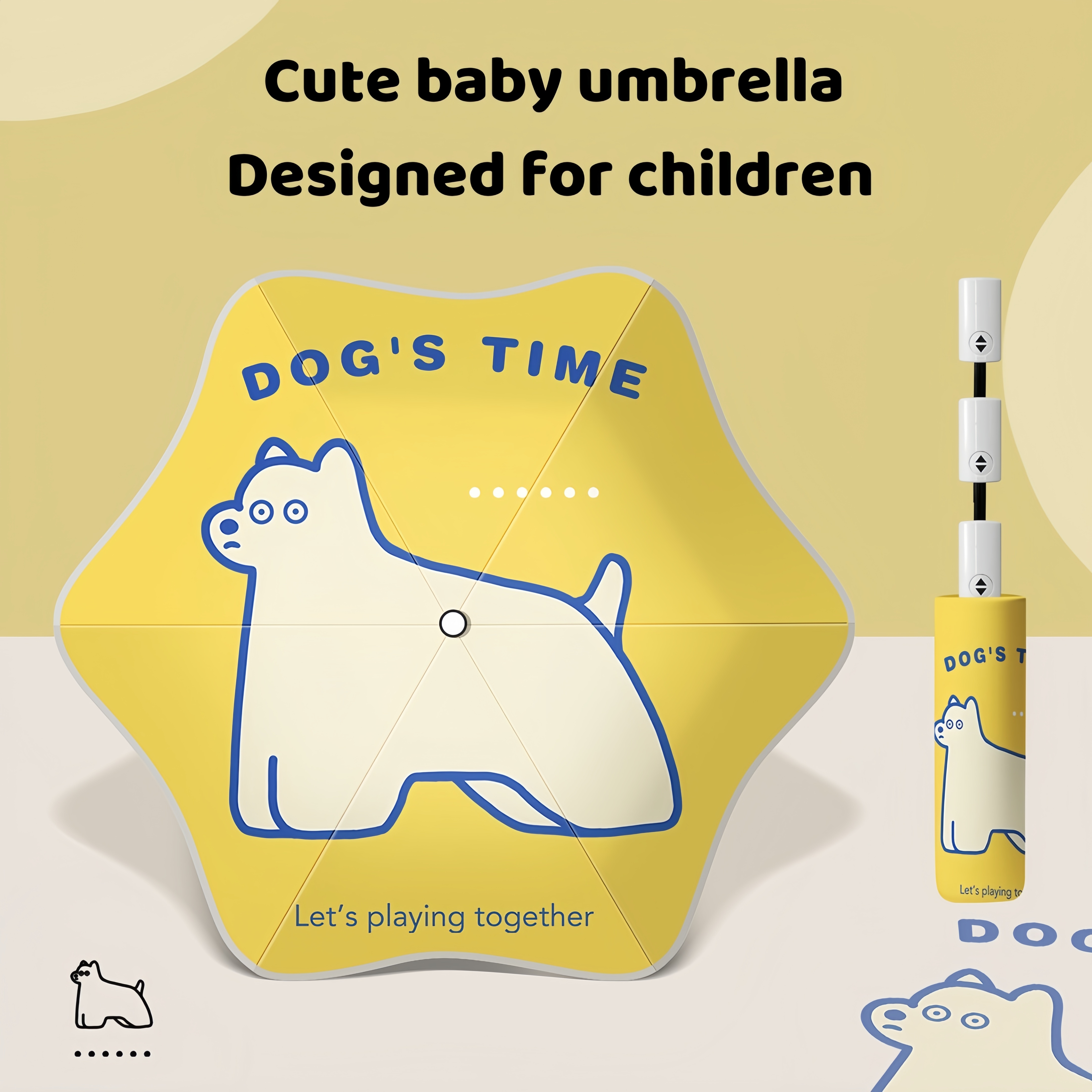 Children's anti-rebound safety automatic folding umbrella cartoon sunscreen waterproof with reflective strip