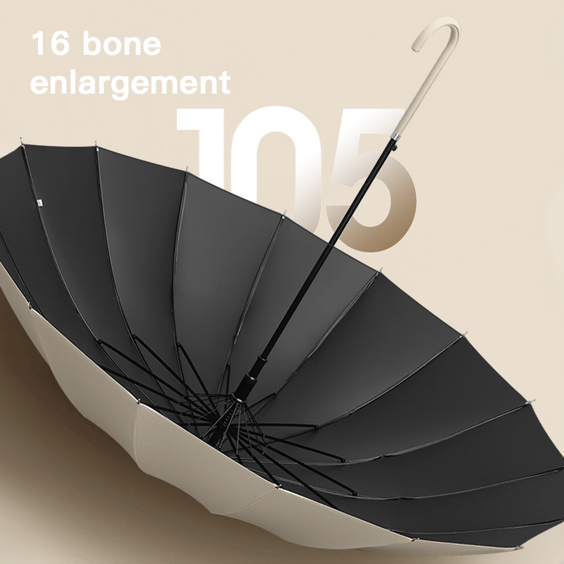 Good quality fresh curved handle long straight umbrella for sun and rain protection for women's umbrellas