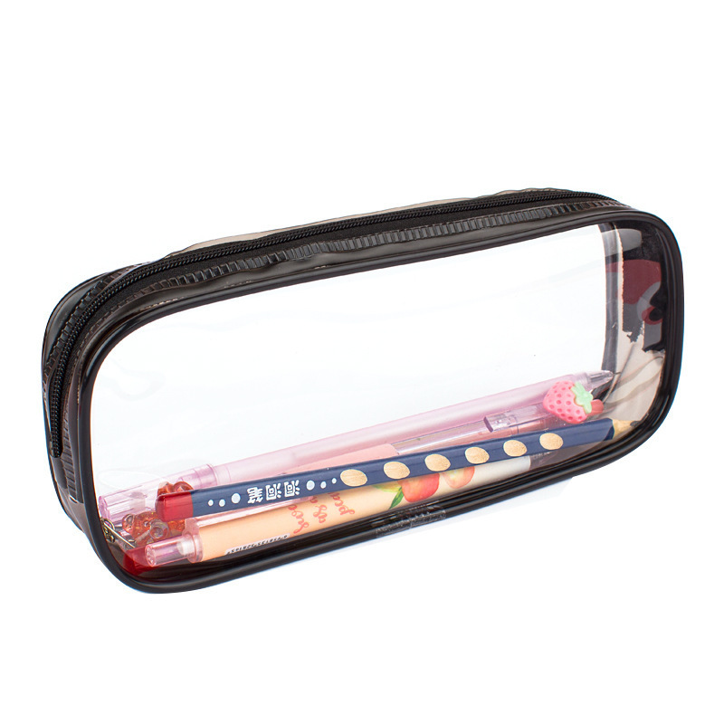 clear pvc pencil case big capacity compartments cartucheras escolares transparent pencil case With Zipper For School Office