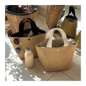 Wholesale Vintage Lady Clutch Tote Fashion Purses And Shoulder Round Rattan Women Handbags Straw Beach Bags