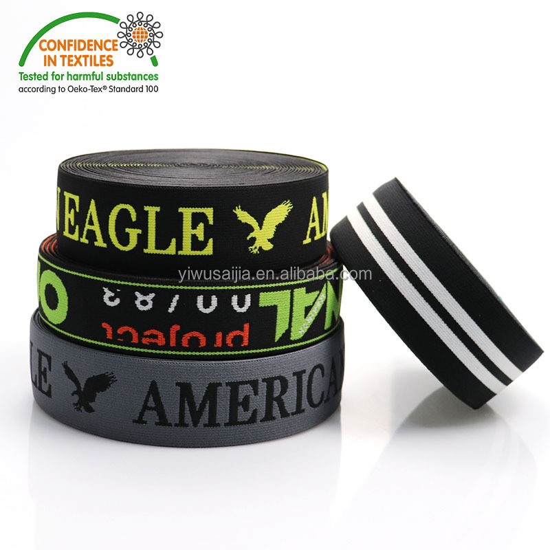 Jacquard Elastic Band custom elastic band Factory sales direct custom polyester 3.8cm jacquard elastic