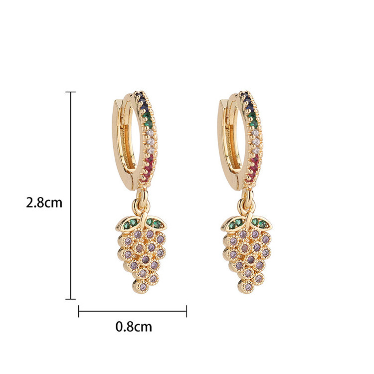 High Quality 18K Gold Plated cherry dragon Hoop Earring With Luxury Colorful Zircon Earrings SL-E046