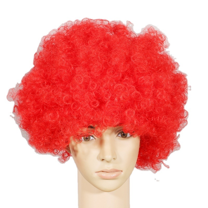 New2024hairpiece Fashion Street Dance Wig Short Curly Hair Black PP Explosion Head Hiphop Wig Cap Wholesale