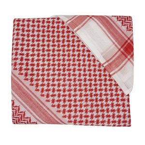 100% cotton 80S/2 red and white Arab Scarf Desert Shemagh Palestinian Woven Scarf Kuffiyeh