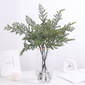 Artificial Pine Leaves Branches Fake Greenery Plants Pine Sprigs Faux Pine Leaves Picks for DIY Garland Crafts Christmas Home