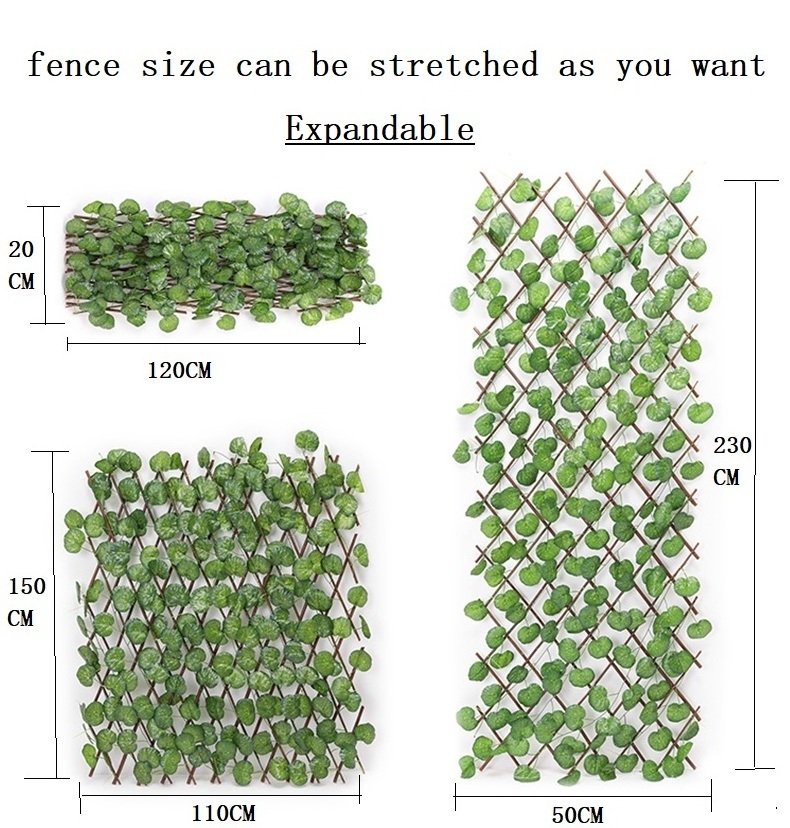 Home Decoration Ivy Fence Artificial Vines Plants Plastic Leaf Faux Ivy Leaves Fence For Garden Fencing Trellis