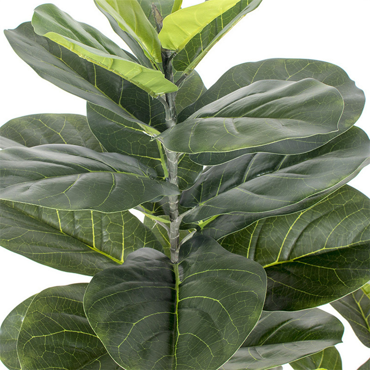 Artificial Mini Fiddle Leaf Fig Tree 51 Inch Fake Ficus Lyrata Plant Faux Plants in Pot for Indoor House Home Office