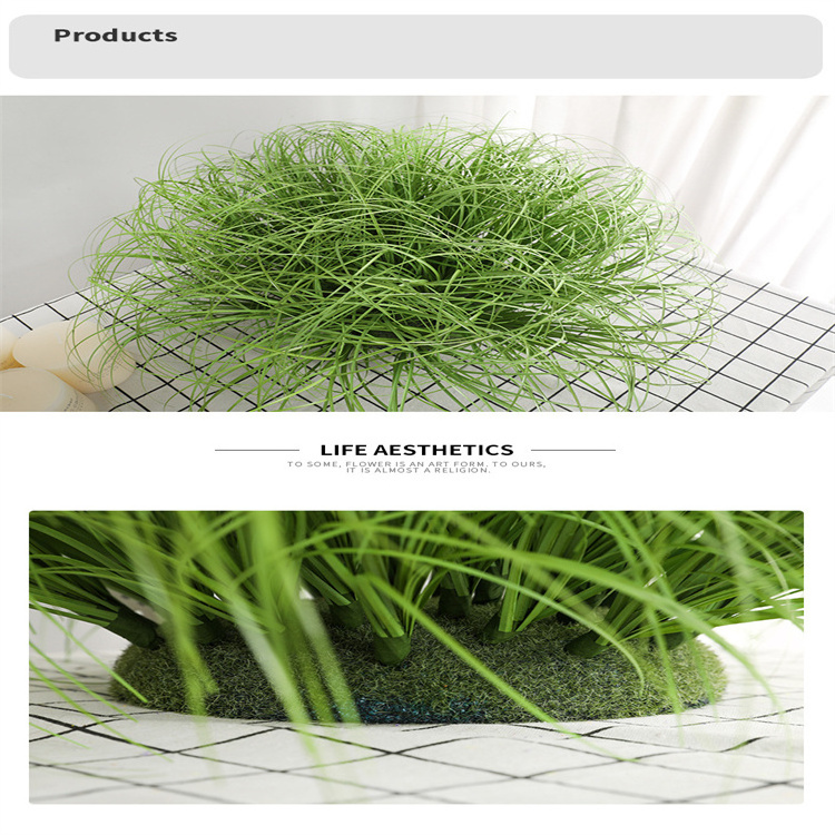 Artificial Onion Grass Plants Faux Pampas Grass Decor Green Shrubs Plastic Plant for Home Garden Decoration