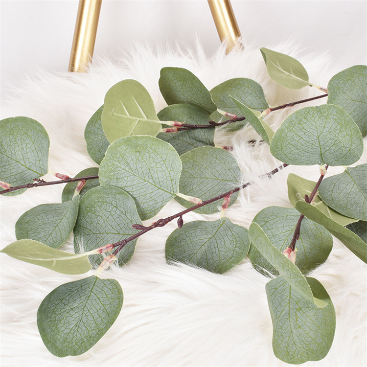 Artificial Greenery Stems Eucalyptus Leaf Spray in Green Greenery Stems Silk Plastic Plants Floral for Home Party Wedding Decor