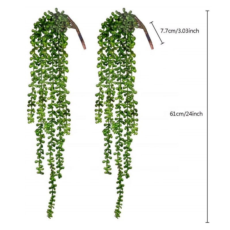 Faux Artificial Plastic Hanging Succulents Plants String of Pearls for Wall Home Garden Decoration