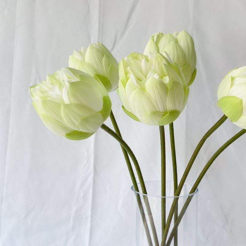 Wholesale Decorative Lotus Bud Flowers Artificial Silk Flower Real Looking   Decorative for Home Desk Garden