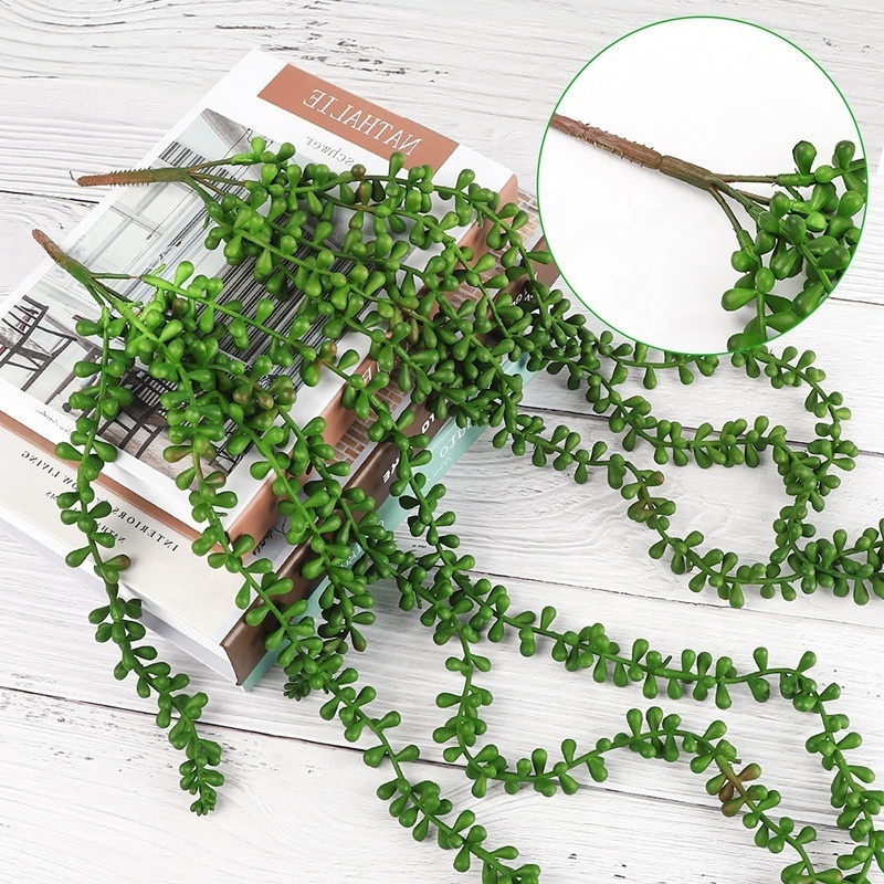 Faux Artificial Plastic Hanging Succulents Plants String of Pearls for Wall Home Garden Decoration